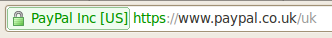 Paypal's fancy green SSL URL bar